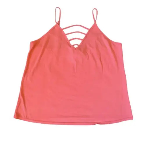 Daytrip Strappy V-Neck Pink Coral Cami Tank Top - Size L ***Item: 0696
