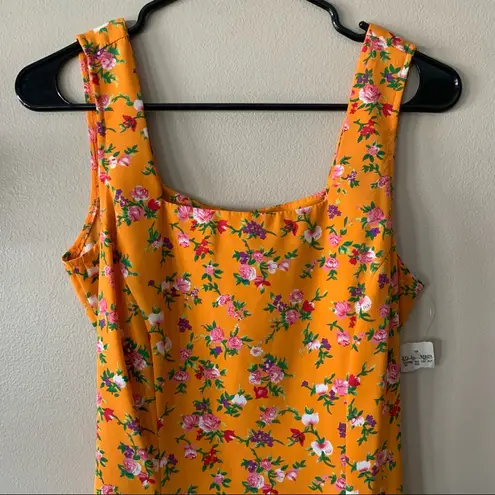 City Triangles NWT Orange Floral Sleeveless Tank Y2K Dress size 5