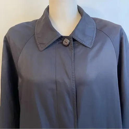 Bernardo Vintage Women’s Black Trench Coat Plaid Lining Rain Hong Kong Size 14