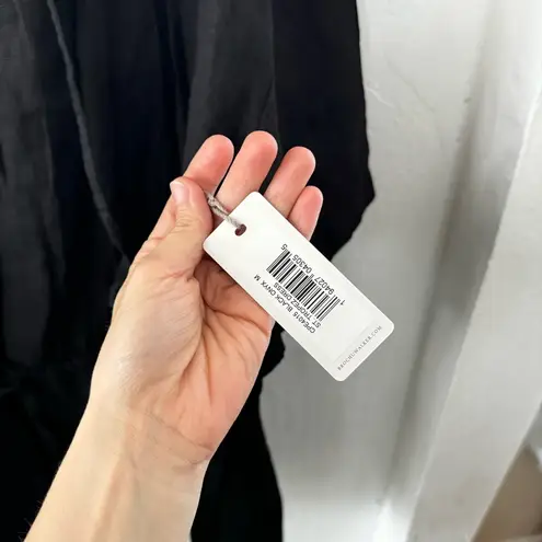 Brochu Walker Black St. Tropez Waist Chest Tie Eyelet Collar Oversized Dress M