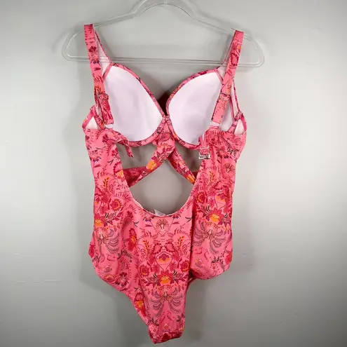 One Piece Meet.Curve Floral Swimsuit Swimsuit XL Pink New