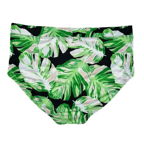 Swim By Cacique Lane Bryant Green Palm Frond Monstera Leaf Bikini Bottom Size 24