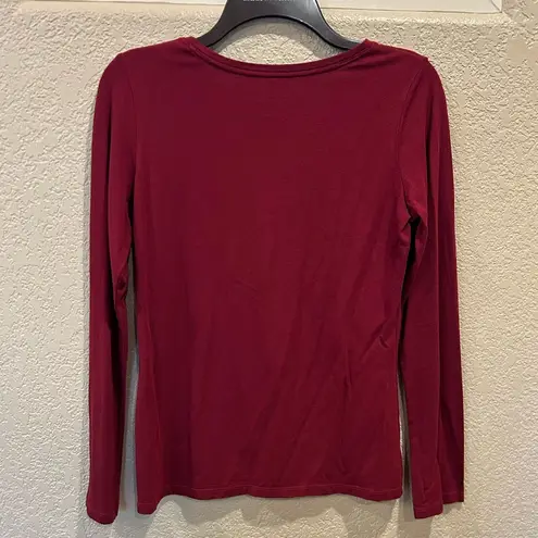 Tahari Women's Maroon Soft Long Sleeve Top