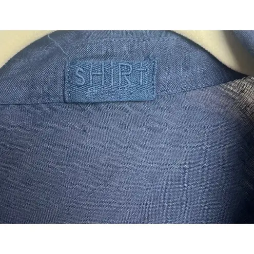 CP Shades "Shirt" Navy Midnight Linen Shirt Dress Sz. L