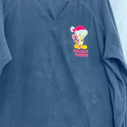 Looney Tunes Vintage  Tweety Bird Christmas Holiday Tweets Sweater XL Black Women