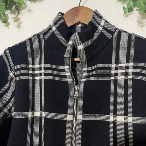 Ralph Lauren  Black & White Plaid Zip Up Cotton Jacket Shacket Medium