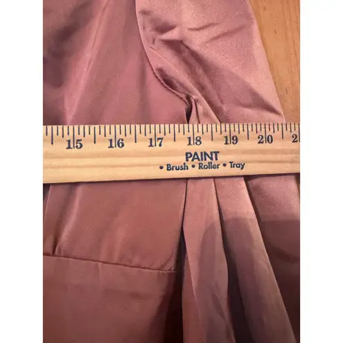 Lichi 40's retro satin midi dress L Mauve fabric covered buttons side zip NWT Pink Size L