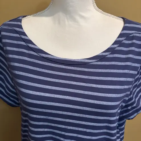 Fresh Produce Women's XL T-Shirt Dress Blue Gray Stripe 100% Cotton Casual USA