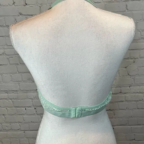 Flirtitude Bralette Lace Halter Pale Green-XL