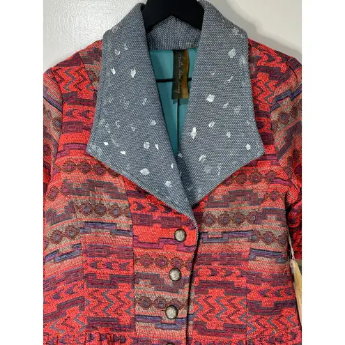 Arrata Silent Journey Blazer Jacket Pink Size Small NWT Embroidered Peplum