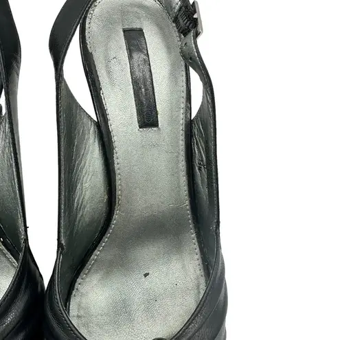 Bandolino BDRENAY BLACK LEATHER UPPER KITTEN HEELS SIZE 7.5