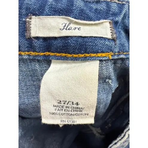 Denim & Supply Ralph Lauren Flare Jeans Womens 27 Button Fly Distressed