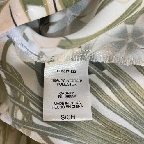 Hilary Radley Women’s tropical print short sleeve v-neck blouse shirt S