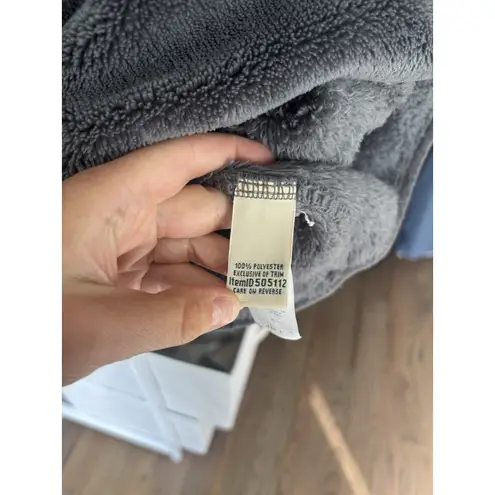 L.L. Bean Women's Grey Pullover Snap T Fuzzy Fleece Jacket Size XL Outdoors Gray