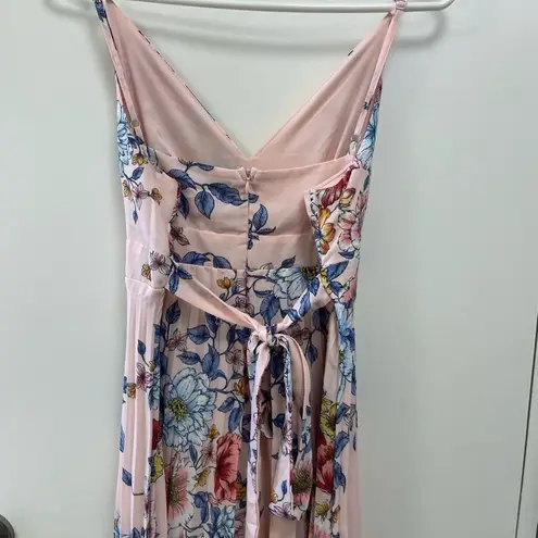 Thirty thirty pink floral pleated pink & blue dress party flowy size large