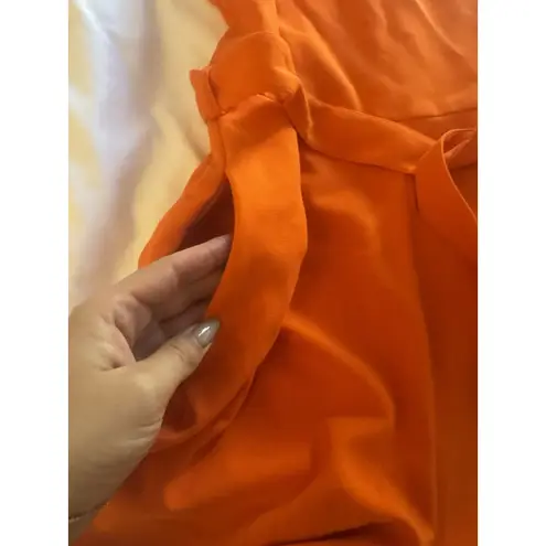 Victoria Beckham x Target Orange Romper Scalloped Shorts Tie Waist Chic Medium - Image 6