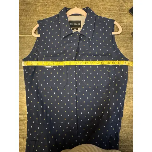 Wild Fang The essential Sleeveless Collard Coverall Hashtag Navy Size Medium Blue