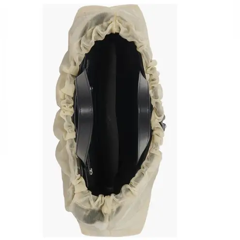 Alexander McQueen Women Nebula Crystal Mesh Sheer Tulle Tote, Black, NWT