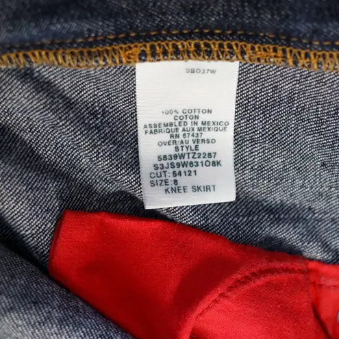 Vintage Polo Jeans Co Ralph Lauren Denim Knee Skirt Womens Size 6 Dark Wash Y2K Blue