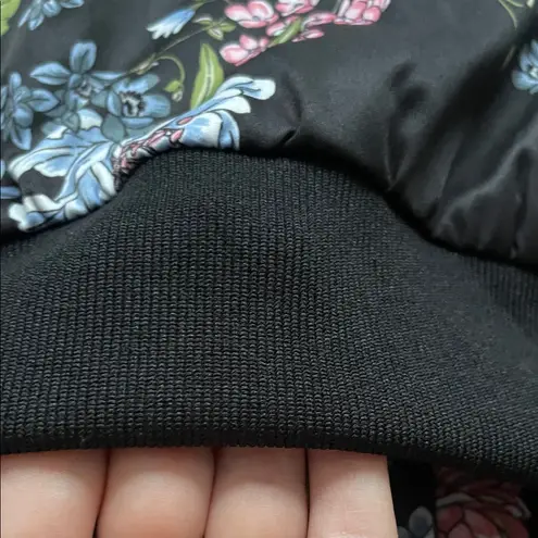 Hippie Rose  Floral Bomber Jacket - Black and Multicolor