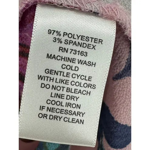 cupio Purple Floral Long Sleeve V-Neck Caged Back Top Women's Size X-Large XL