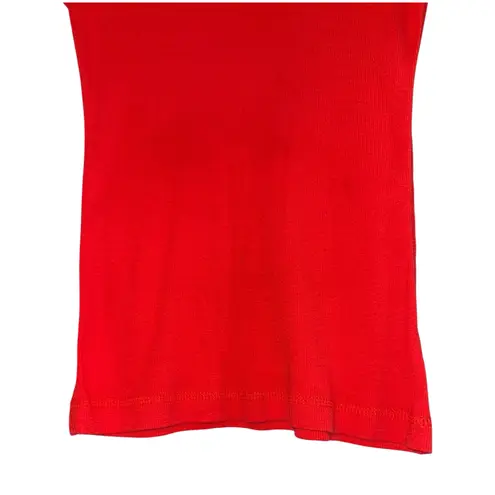 Energie Y2K Style Top Teens Size Medium V Neck Ribbed Red Long Sleeve ~Flawed