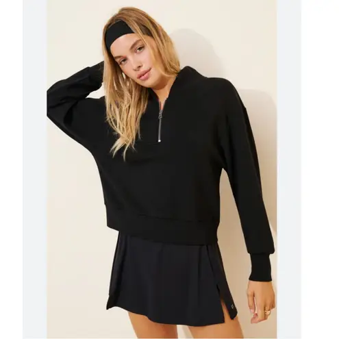 Varley Davidson Quarter Zip Black Sweatshirt New!