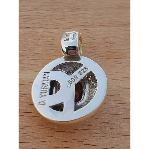 David Yurman Sterling Silver 14K Yellow Gold Citrine Cookie Pendant