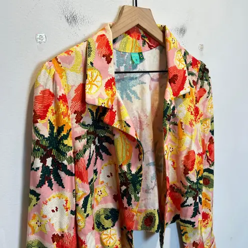 Farm Rio - Linen Fruit Blazer Colorful Preppy Designer Business Career Work
