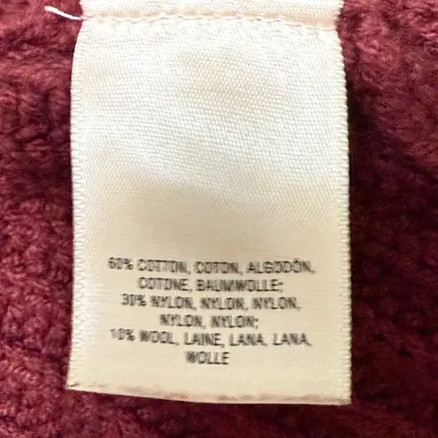 Anthropologie  Knitted & Knotted Posie Chunky Burgundy Cardigan Sweater Size S