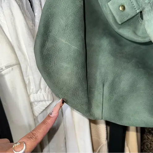 Clare V Boho Messenger Suede Top Handle Shoulder Bag Olive Green