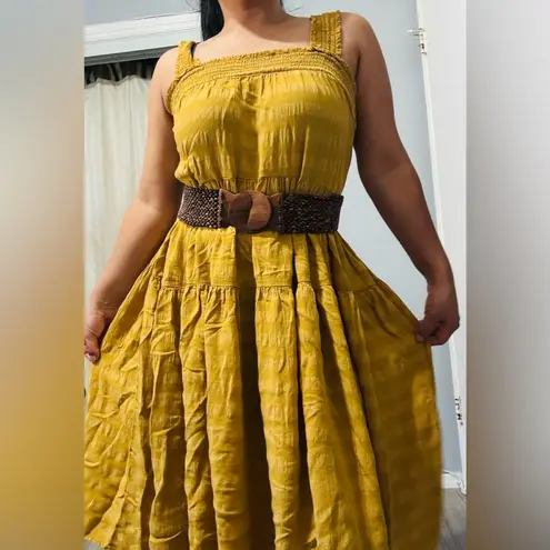 Old Navy  Yellow Bohemian Sleeveless Sundress Layered Midi Dress Size M