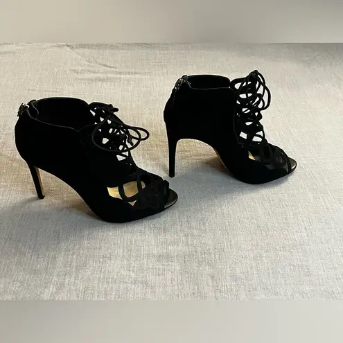 Alexandre Birman Black Suede Caged Sandals