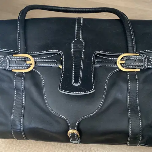Jimmy Choo Authentic Black Leather Shoulder Bag.