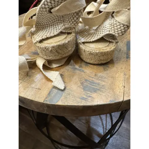 Soludos Women's The Lauren Lace Up Crochet Espadrilles Red Size 7-7.5