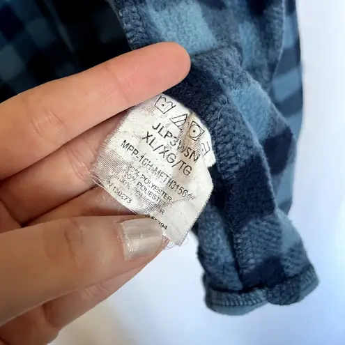 Riders By Lee blue black checkered fleece button down jacket women's size XL