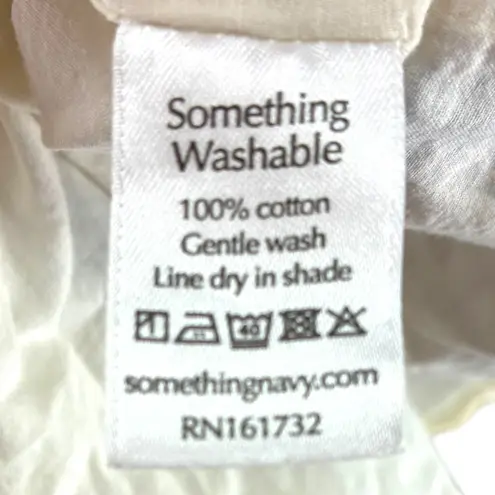 Something Navy Women's Floral Maxi Dress Cream Blue Size XL Sleeveless Tiered