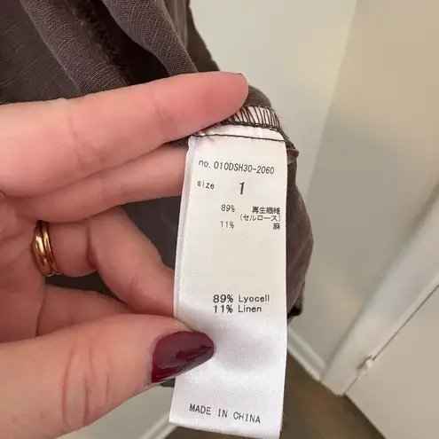 MOUSSY Chocolate Brown Button Down Shirt Size XS