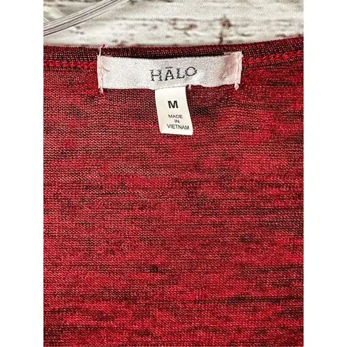 Halo Women's Polyester Spandex Sparkle Sequin Accent Pullover Top Red Medium - Image 6