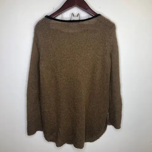 Wooden Ships Wooden Ship Brown Knit Pocket Crewneck Sweater S M Small Medium Soft Tan