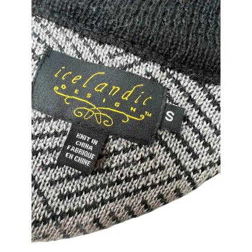 Icelandic Design| S | Cardigan Knit Jacket Coat Women's Long Length Sweater Wool Black