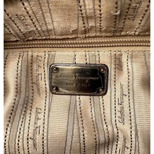 Salvatore Ferragamo Metallic Leather Gancini Tote