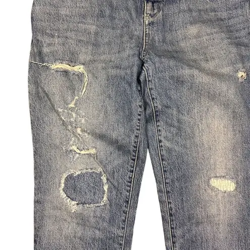 Pilcro and the Letterpress Pilcro Anthropologie Women's Hyphen Distressed Straight Jeans Size 29 Mid-Rise
