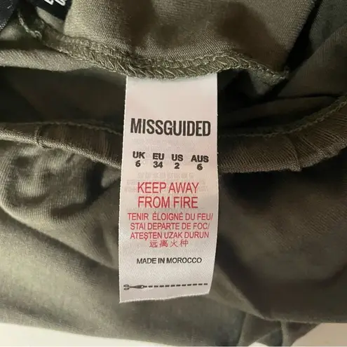 Missguided Olive Green Biker Shorts Size 2 NWT