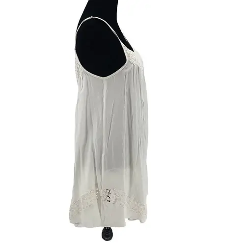 Angel Biba  Womens Scoop Neck Crochet Trim Slip Cami Dress White Size 8