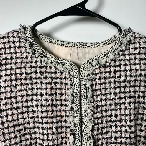 Rebecca Taylor | Houndstooth Tweed Jacket with Floral Appliqué