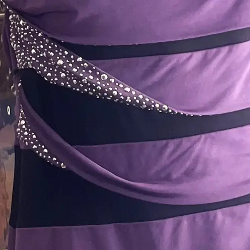 City Studio Women Min Cocktail Sequins Dress Purple & Black Sz L Stretch Size L