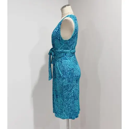 Banana Republic  Issa London Collection Blue Printed Wrap-Tie Dress Size 8