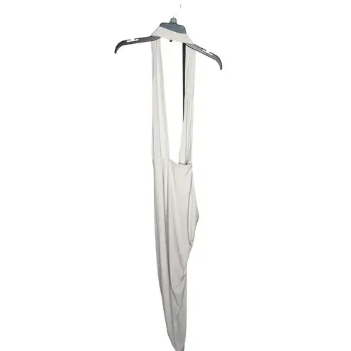 Norma Kamali Cross Halter Side Drape Gown