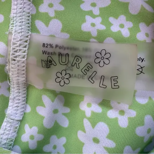 Aurelle High Rise Bright Green Floral Shorts